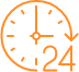 Clock with 24 icon