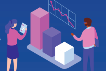 Bar graph and chart depicting business growth